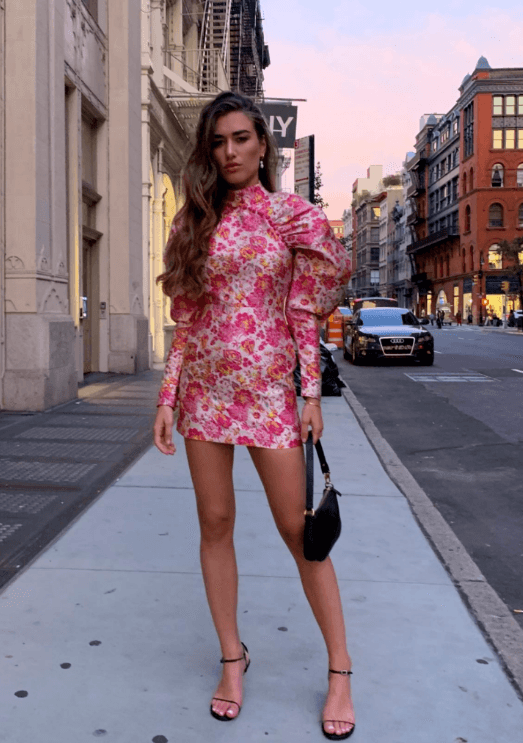 Rotate Birger Christensen  Number 1 Raspberry Rose Mini Dress Floral Size 10 photo 5