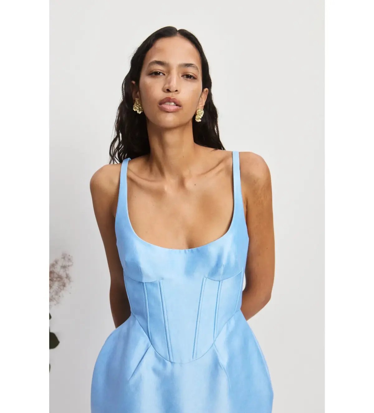 Alemais Donata Taffeta Maxi Gown Blue Print Size AU 10 photo 2