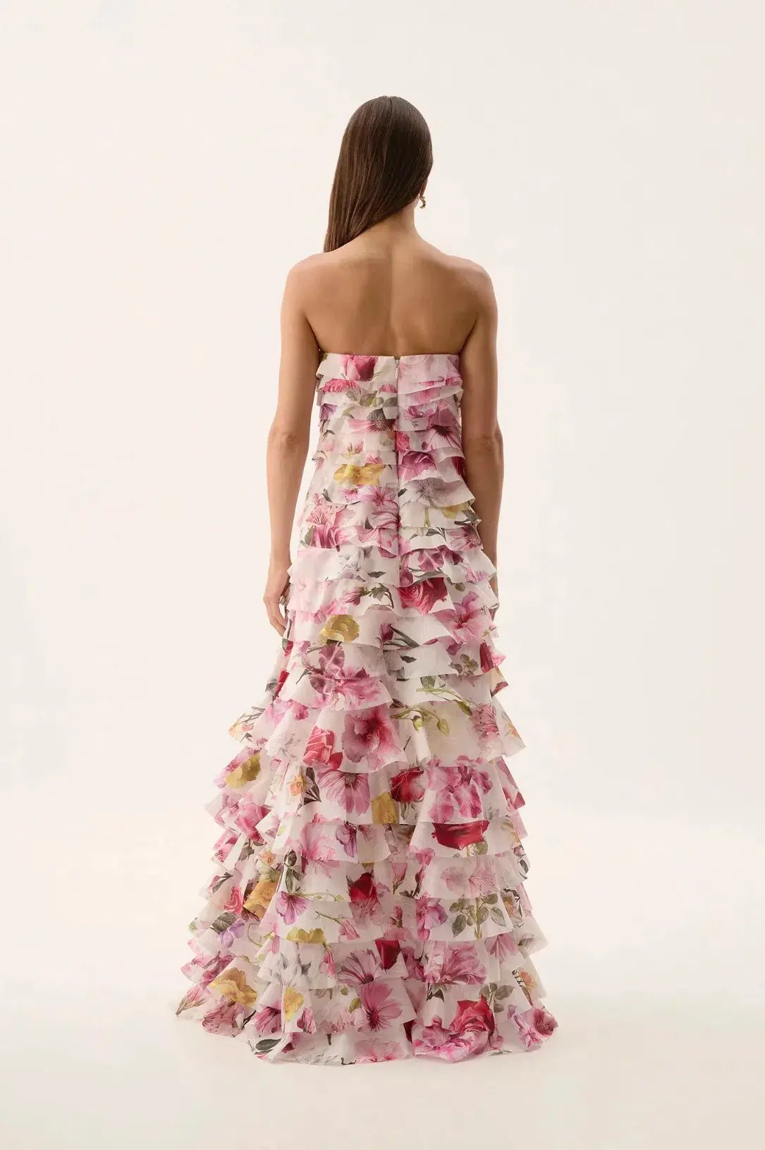 Aje Fleur Pleated Gown Floral Size 8 photo 3