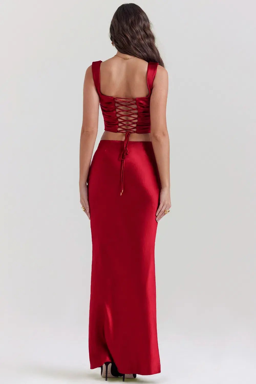 House of CB Una Corset and Sydel Skirt Set Ruby Red Size S / AU 8 photo 3