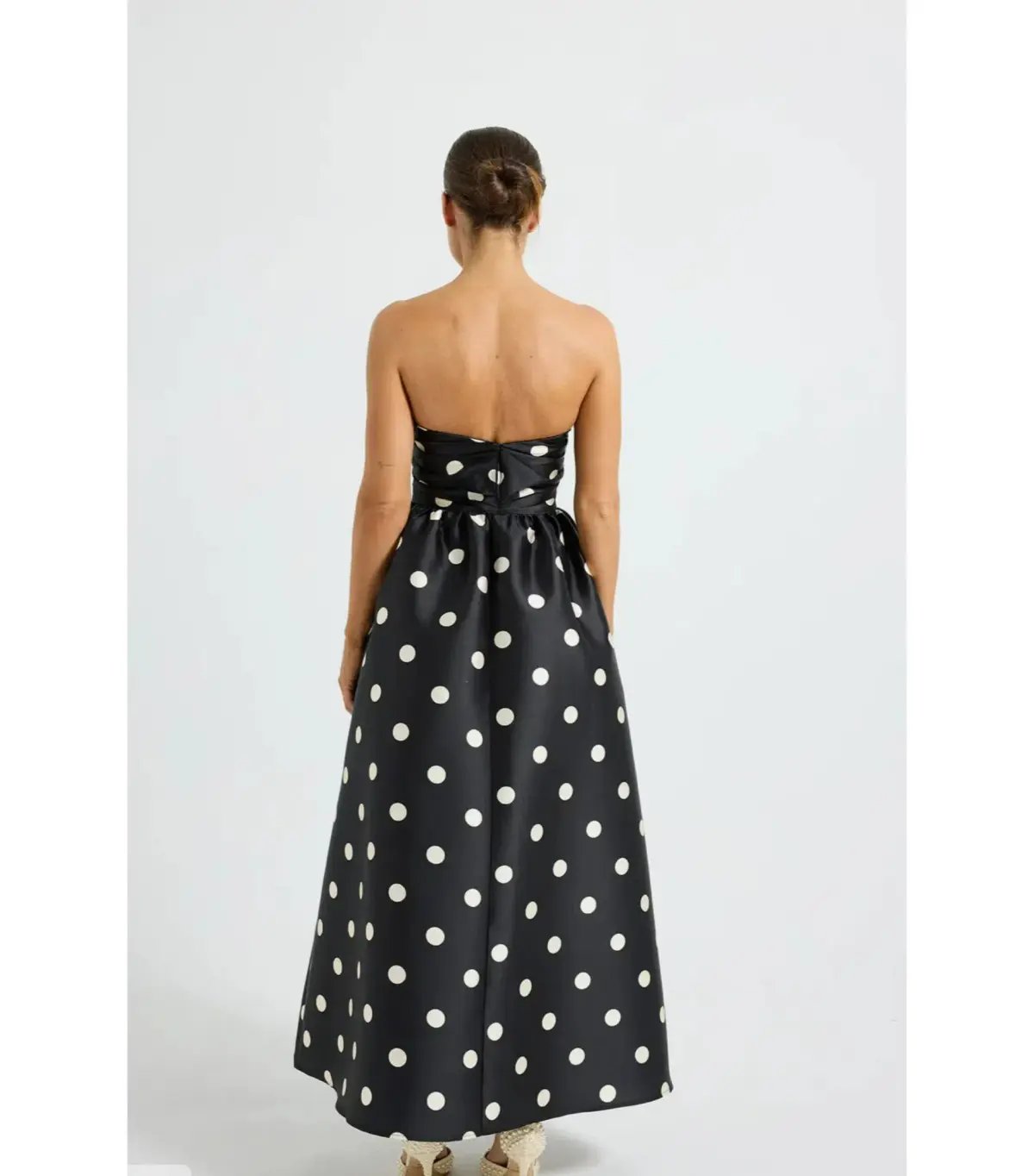 Pasduchas Dottie Strapless Midi Dress Black/Cream Size AU 12 photo 4