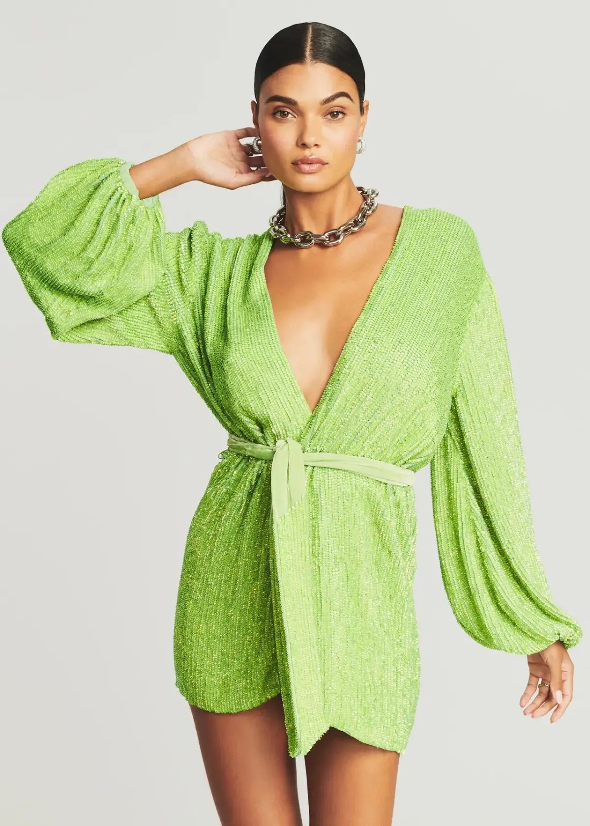 Retrofete Gabrielle Sequin Robe Lime Green Size AU 8 photo 2