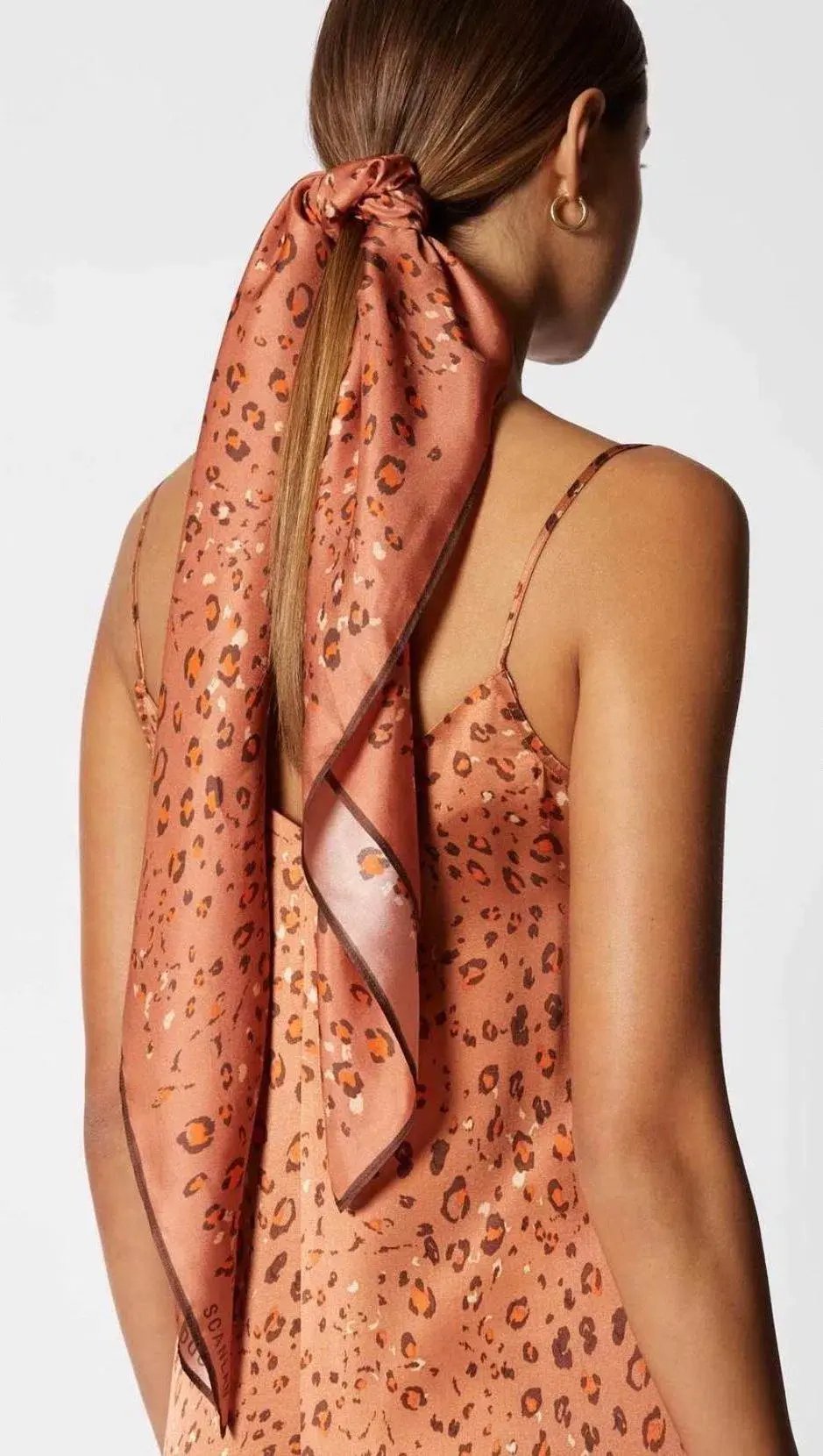 Scanlan Theodore Silk Leopard Slip Dress & Scarf Print Size 10 photo 4