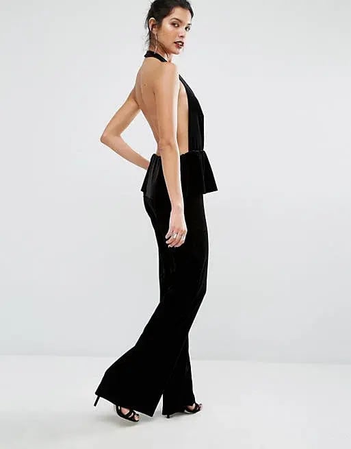 Bec & Bridge Midnight Velvet Jumpsuit Black Size 8 photo 2