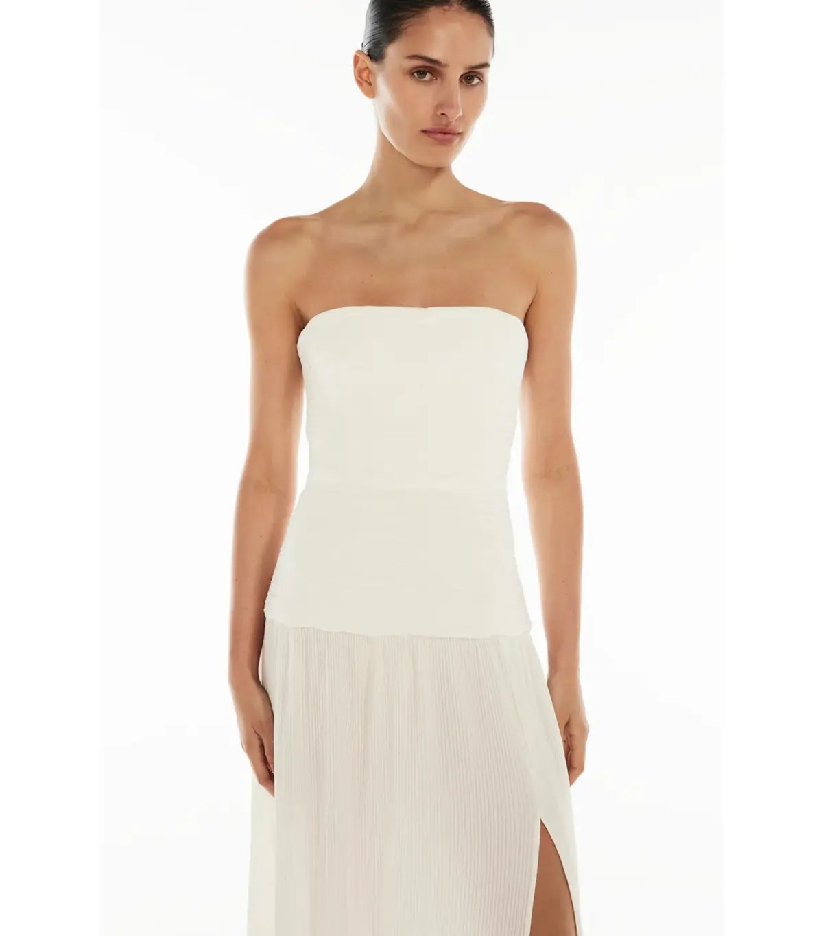 Manning Cartell Double Time Pleat Strapless Dress White Size AU 8 photo 3