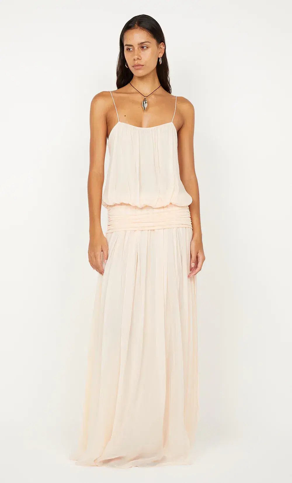Camille Blouson Dress in Peach photo 2