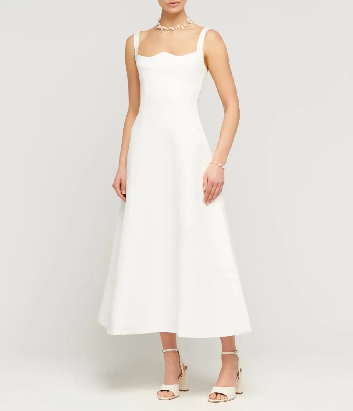 Leo Lin Odette Midi Dress Snow Size 8 photo 5