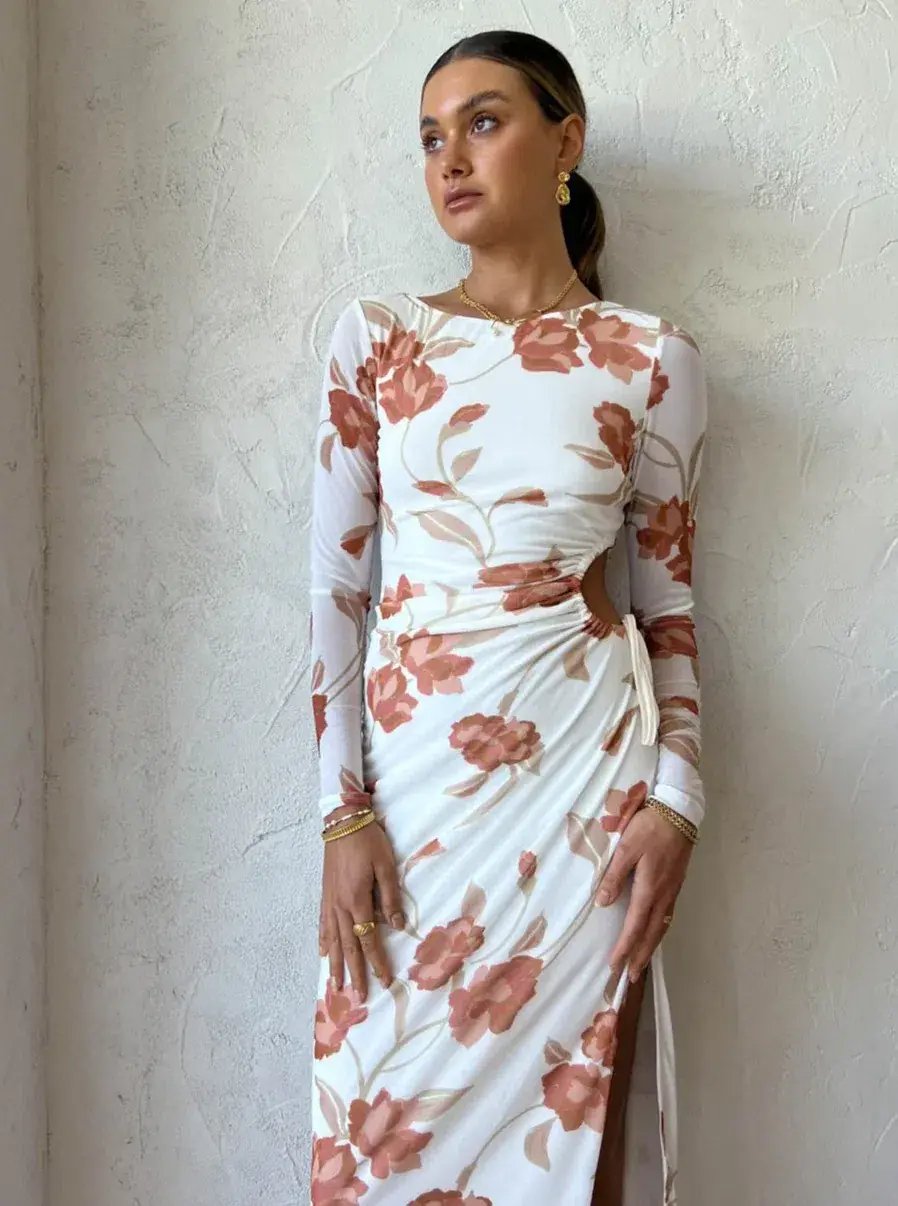 Hansen & Gretel Athena Dress Ivory Floral Size L / Au 12 photo 6