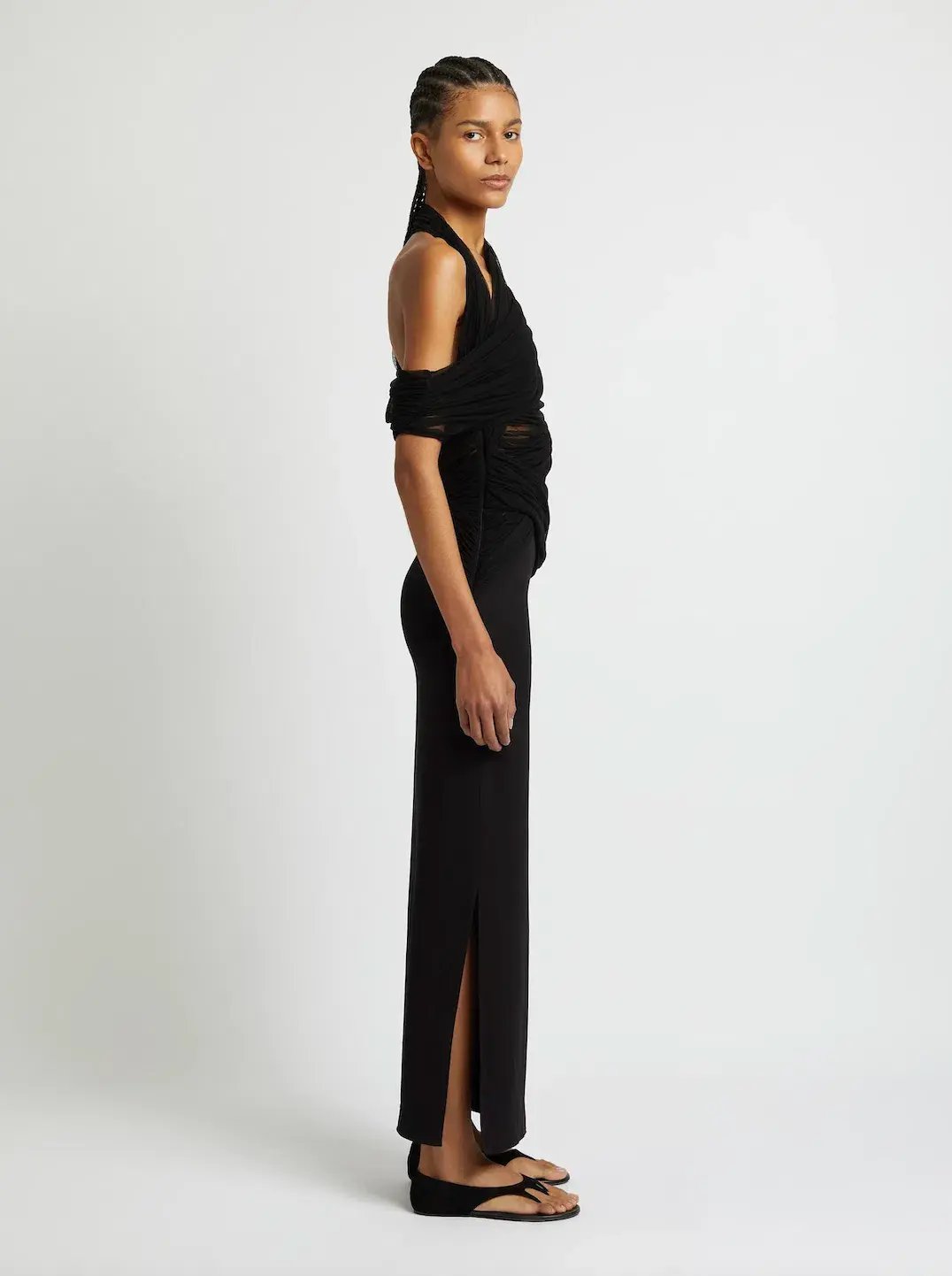 Christopher Esber Veiled Wrap Dress Black Size 8 photo 2