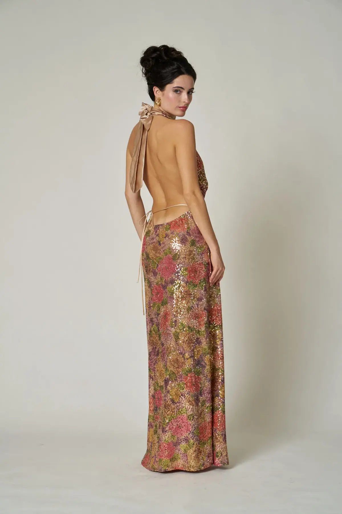 Fait Par Foutch Liana Maxi Dress Fleur Print Sequin Size XS / AU 6 photo 3