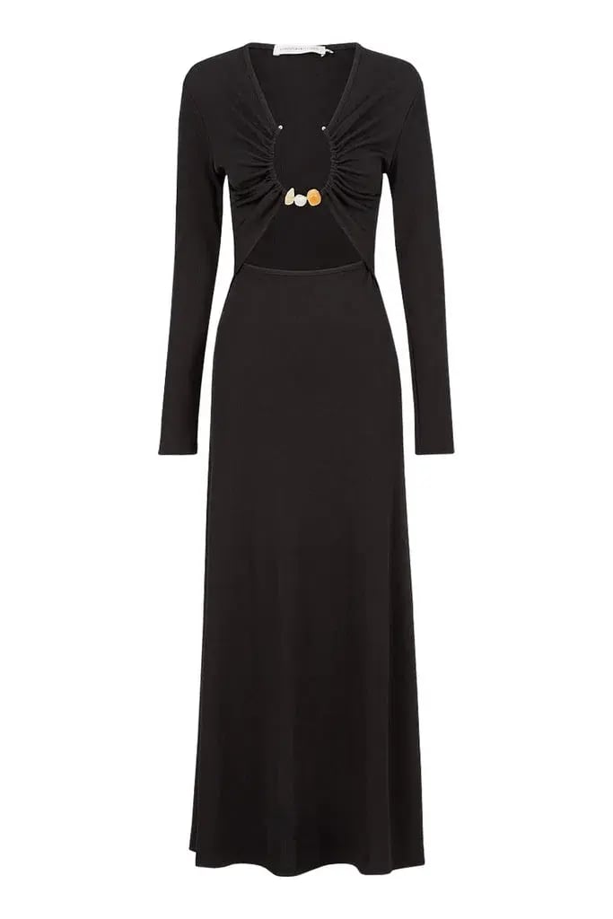 Christopher Esber Split Quarts Ruched Long Sleeve Dress Black Size 8 photo 5