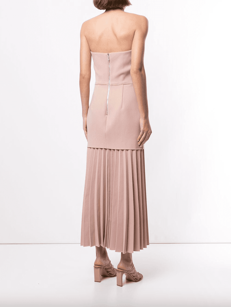 Dion Lee Linear Crepe Pleated Midi Dress Pink Size 6 photo 2