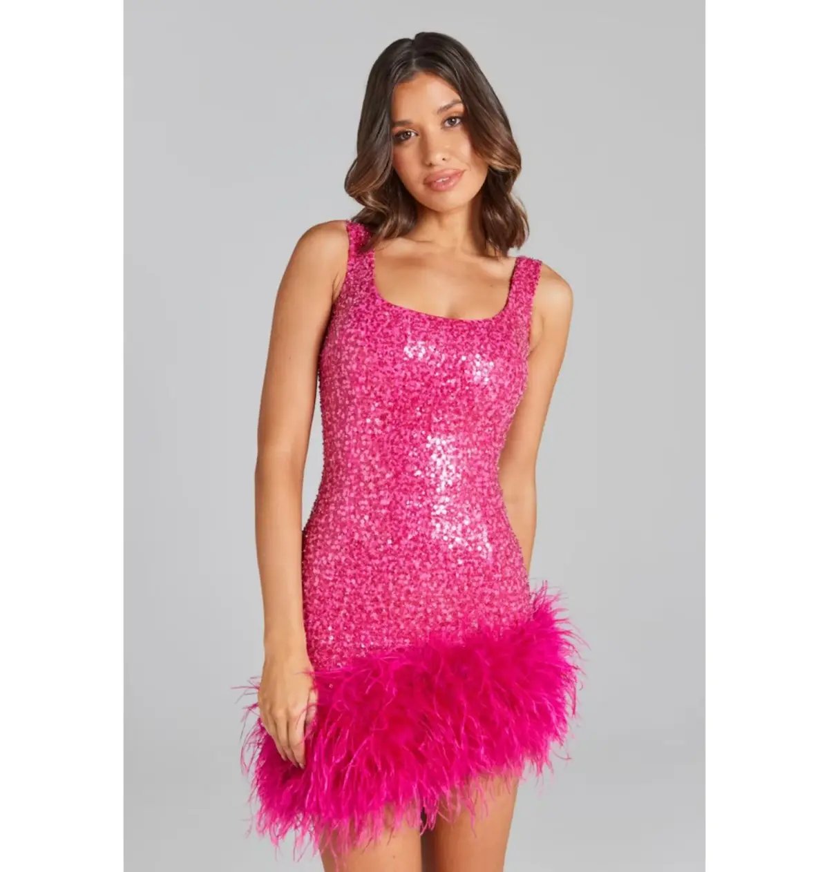 Nadine Merabi Evie Mini Dress Hot Pink Size S / AU 8 photo 3