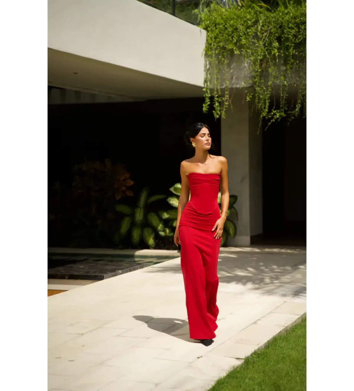 HNTR The Label Louie Gown in Wine Size 6 photo 2