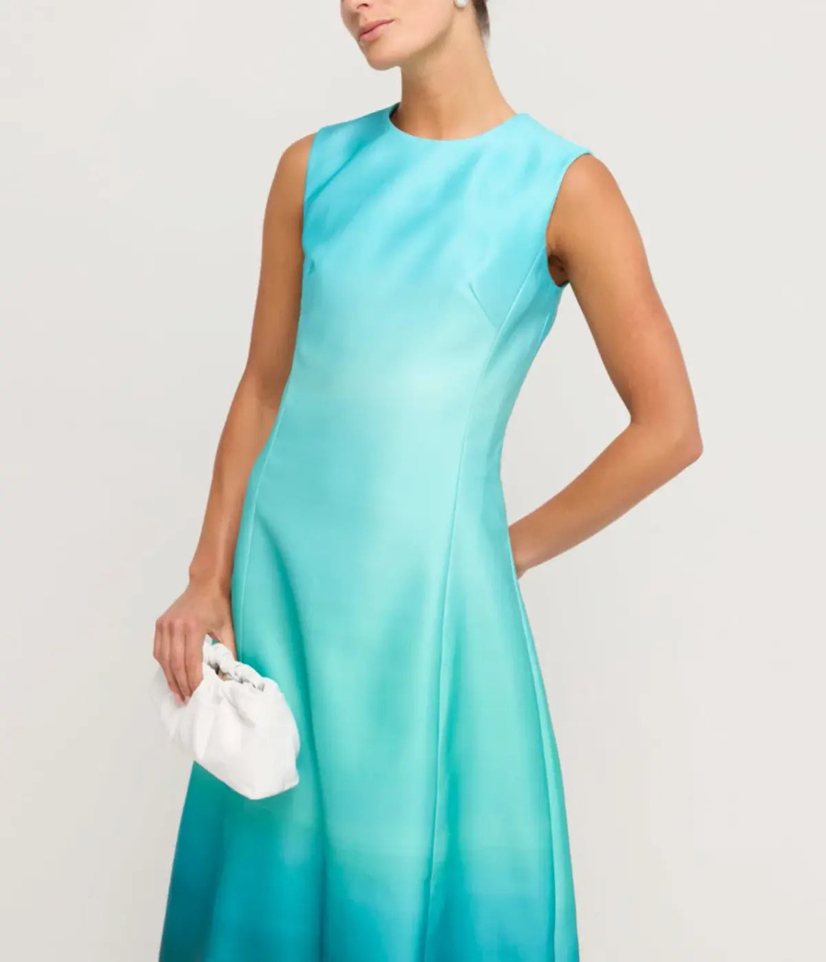 Leo Lin Cleo Sleeveless Midi Dress in Ombre Aqua Size 6 photo 2