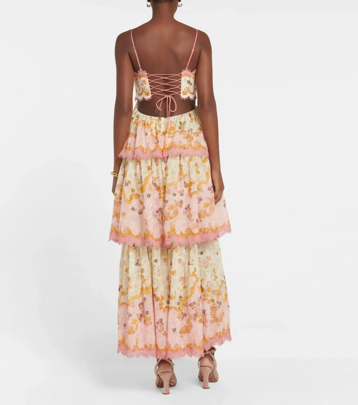 Zimmermann Laurel Frill Midi Dress AU Size 8 photo 3