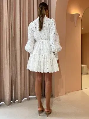 Alemais Evie Mini Smock Dress White Size 8 photo 5