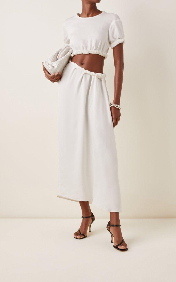 Christopher Esber Rolled T-Shirt Dress White Size 8 photo 2