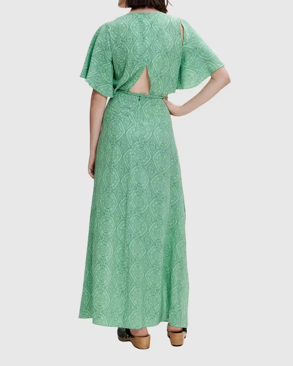 Maje Rimaro Wrap Maxi Dress Green Size 34/Au 6 photo 2