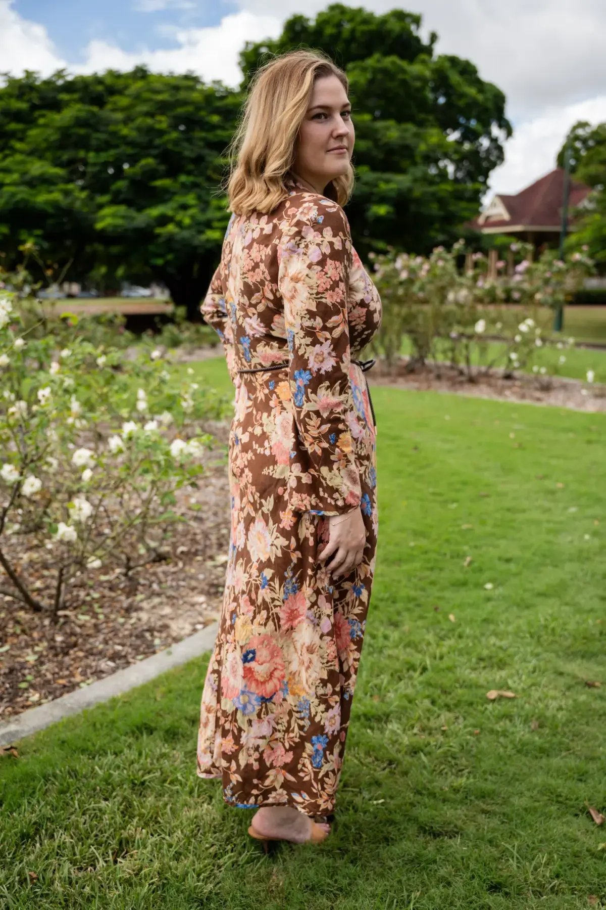 Zimmermann August Bias Maxi Dress Chocolate Floral Size 4 / AU 16 photo 3
