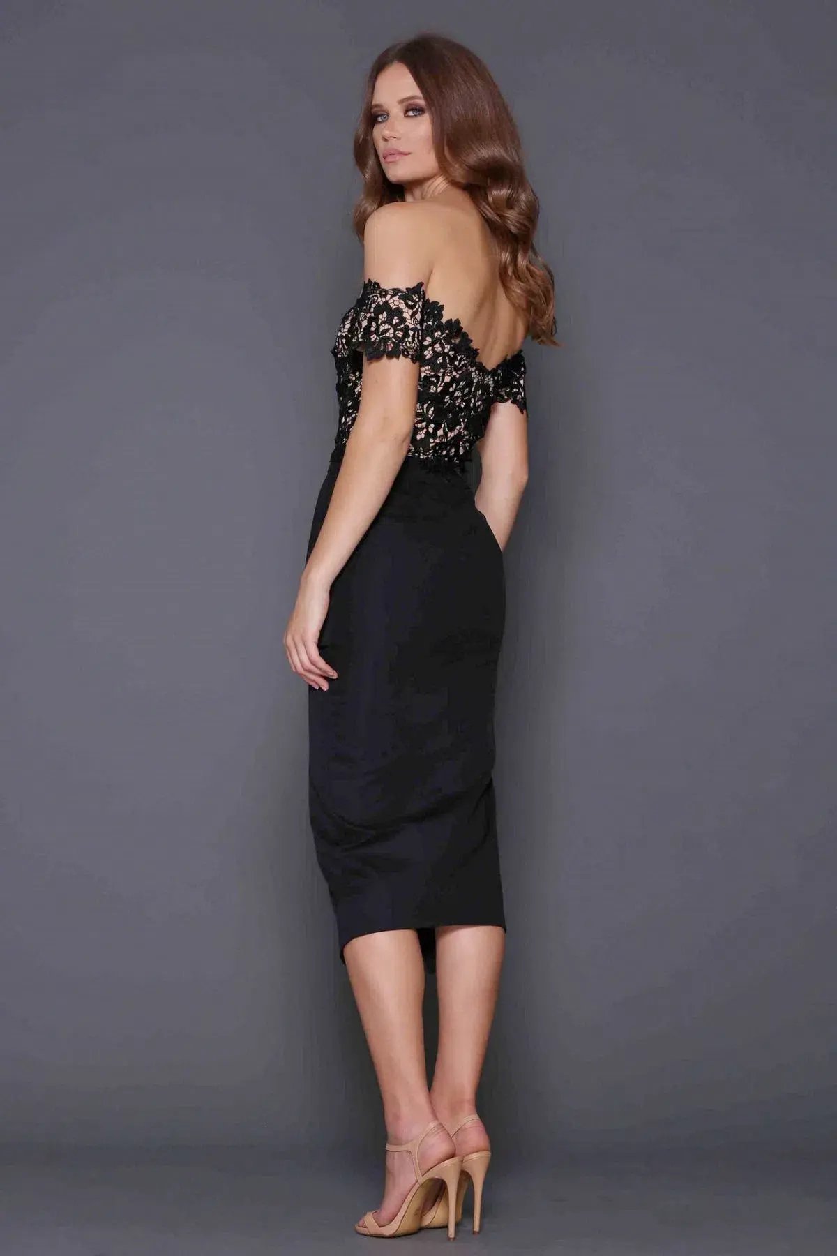 Elle Zeitoune Tango Dress Midi Black Size AU 6 photo 2