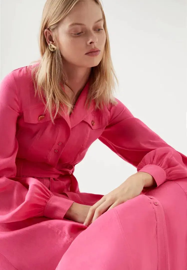 Aje Sophie Shirt Midi Dress Pink Size 10 / M photo 5