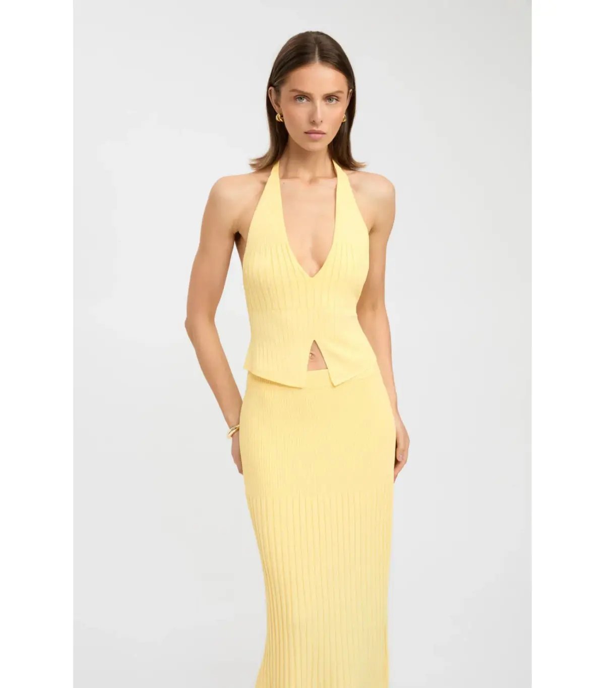 Kookai Serah Vee Top and Skirt Set in Lemon Size AU 10 photo 2