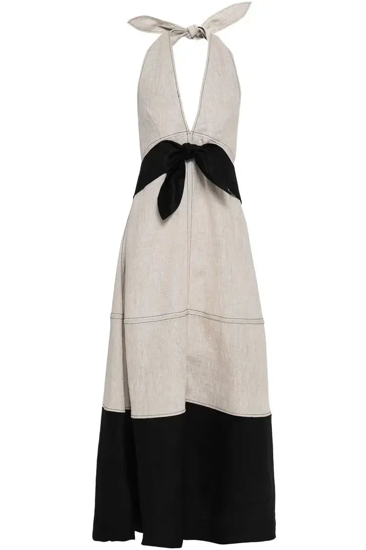 Paper London Linen Maxi Dress Grey Size 12 photo 3