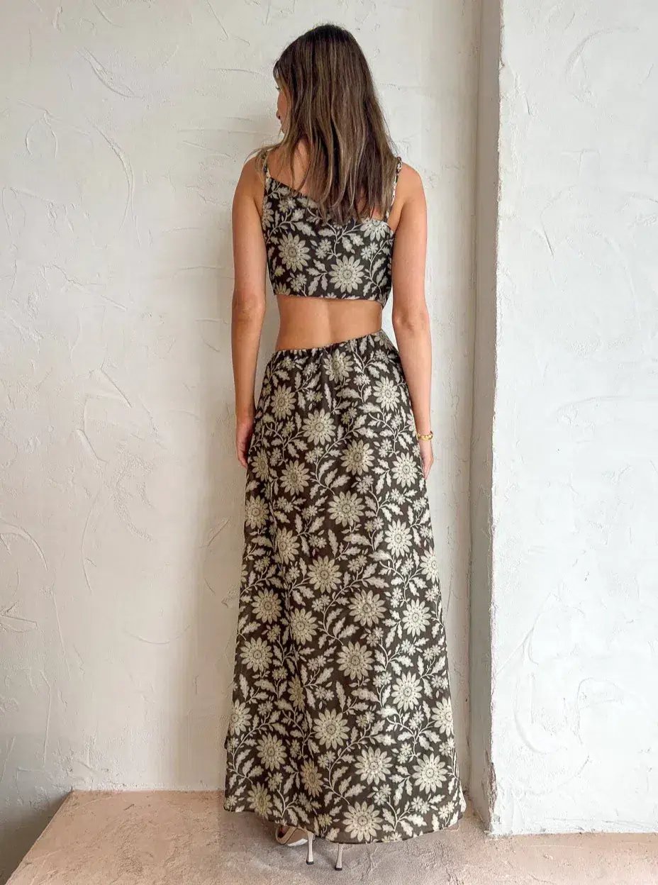 Sir the Label Xanita Asymmetrical Cut Out Dress Floral Size 2/AU 10 photo 3