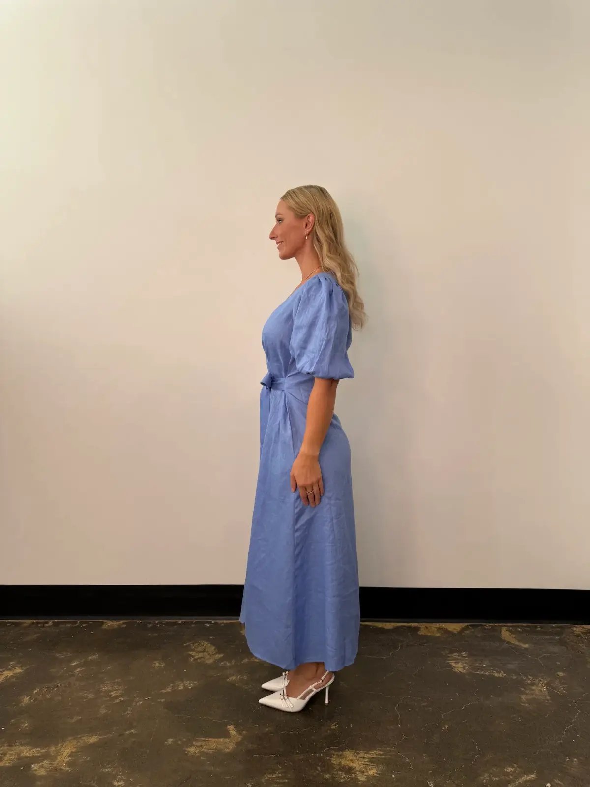 Pasduchas Vera Button Midi Dress Blue Size 16 photo 3