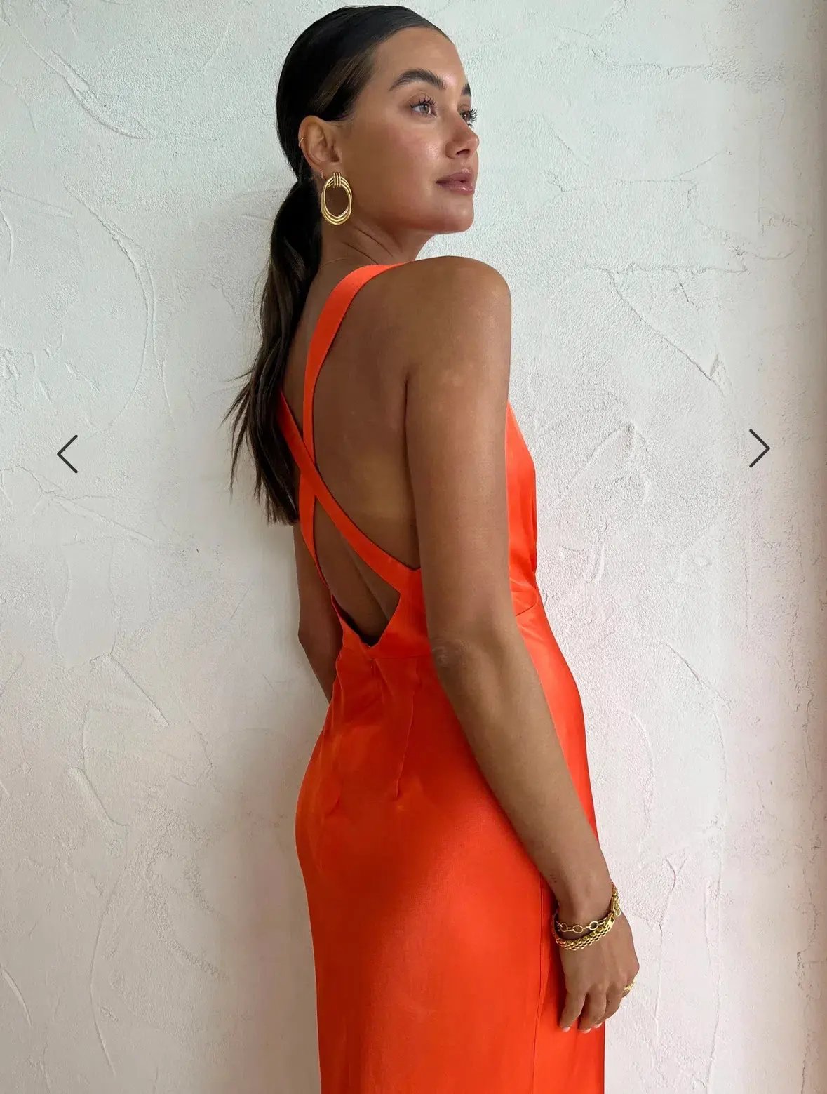Shona Joy Milo Plunged Cross Back Midi Dress Red Size 10 photo 6