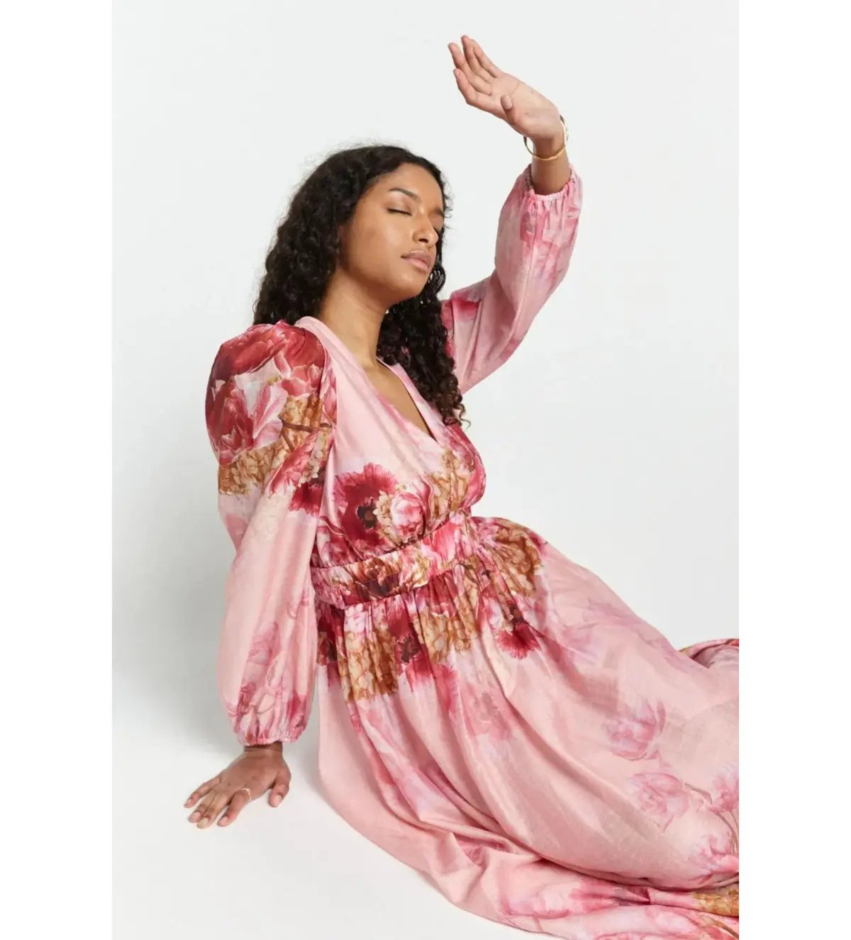 Sheike Swan Lake Midi Dress Pink Floral Size AU 16 photo 6