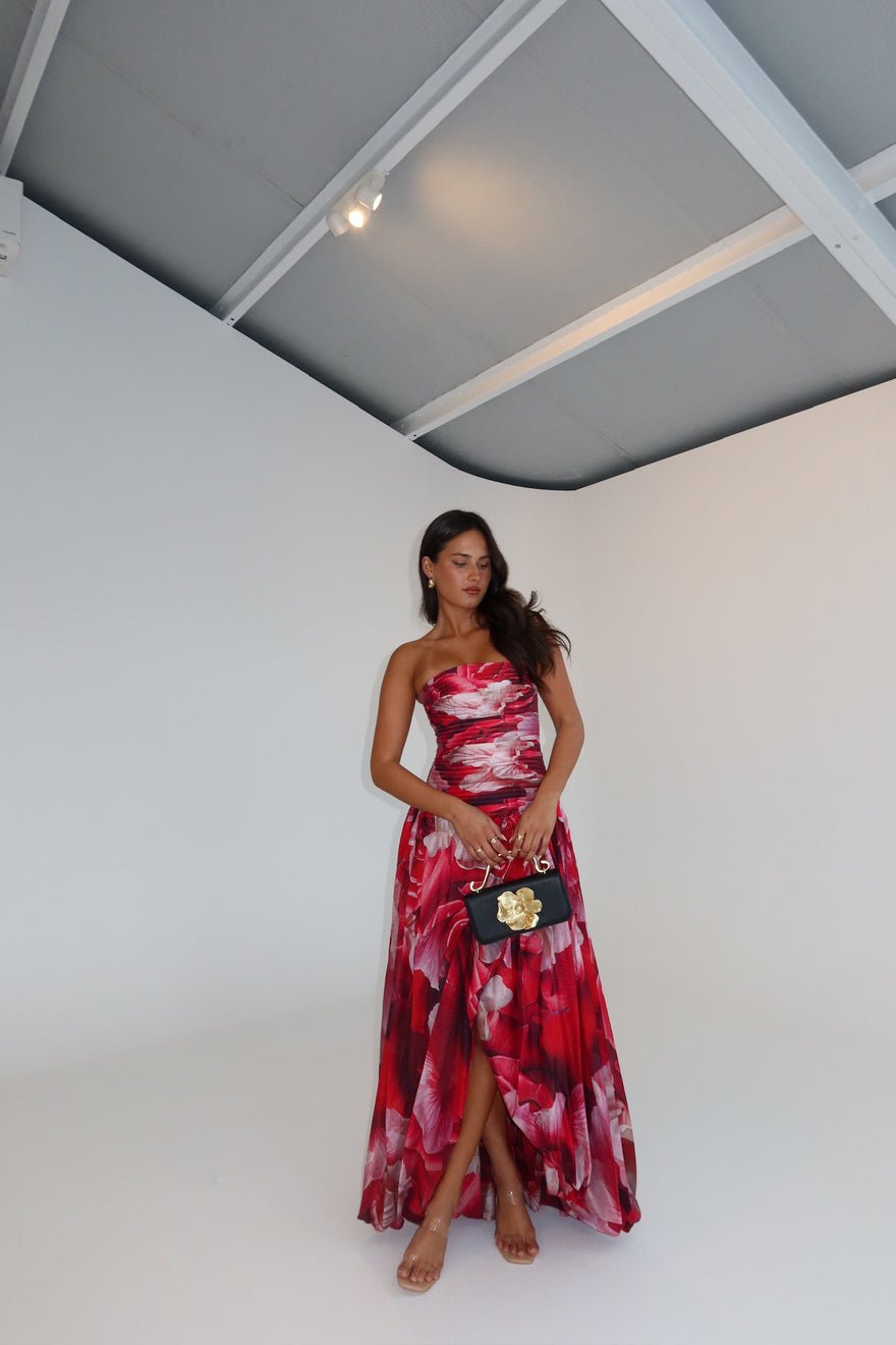 Aje Flora Gown Prismatic Floral Red photo 3