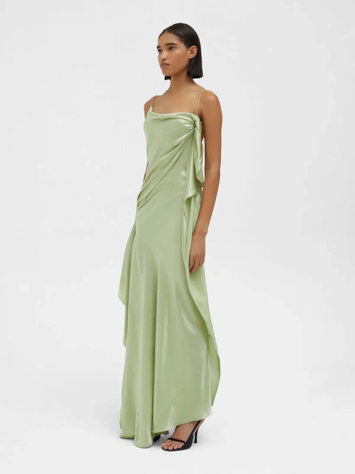 Christopher Esber Cusco Silk Drape Cami Dress in Pistachio Size 10 photo 2