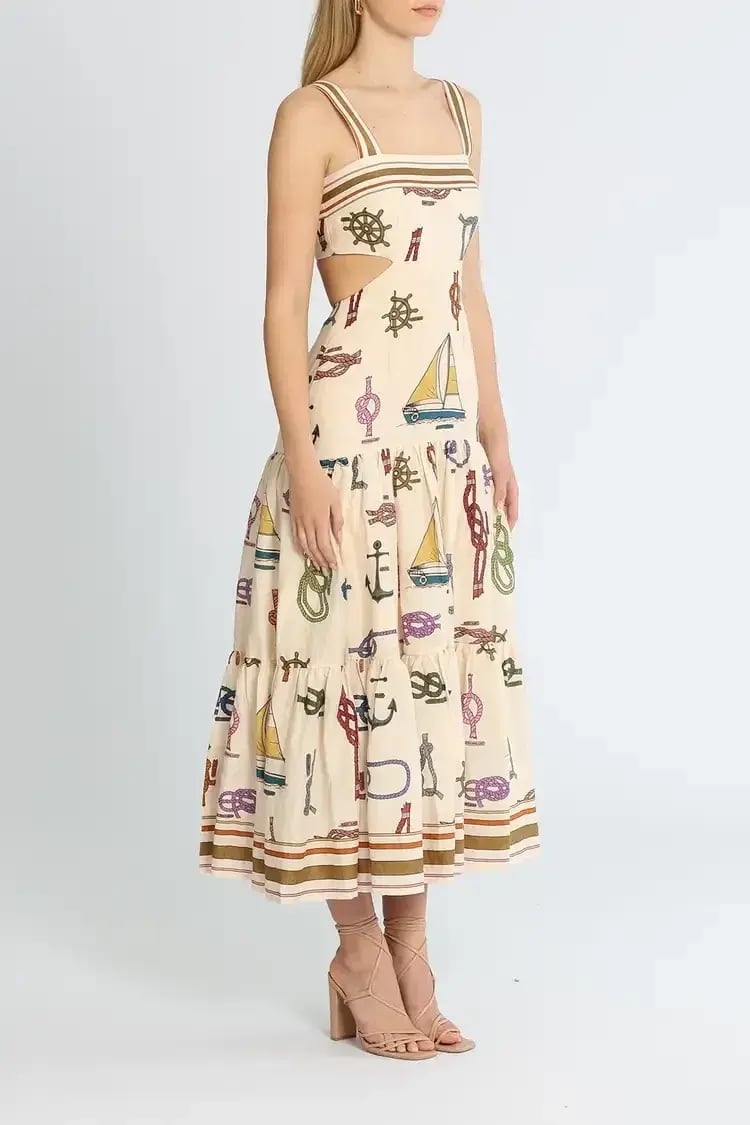 Alemais Ships Ahoy Midi Sundress Print Size 6 photo 2