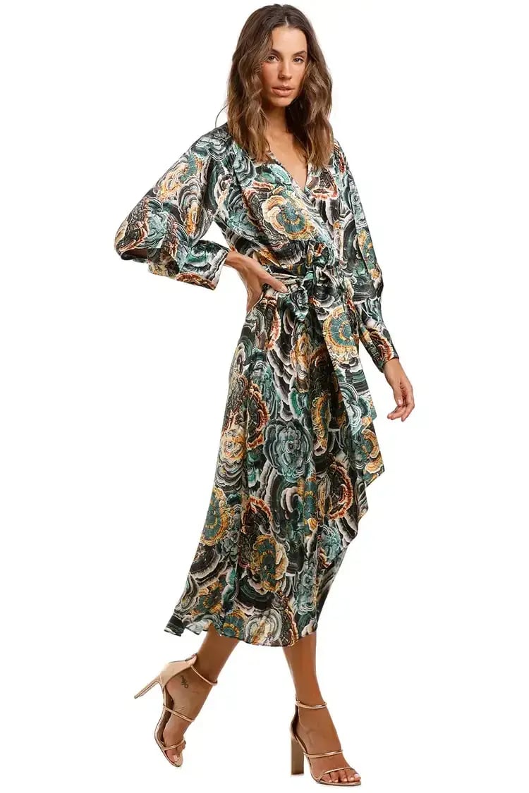 Ginger & Smart Underworld Wrap Midi Dress Floral Size 12 photo 2