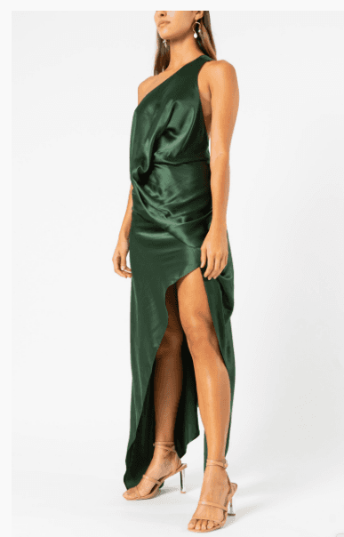 One fell swoop philly dress in silk jungle green size 10 photo 2
