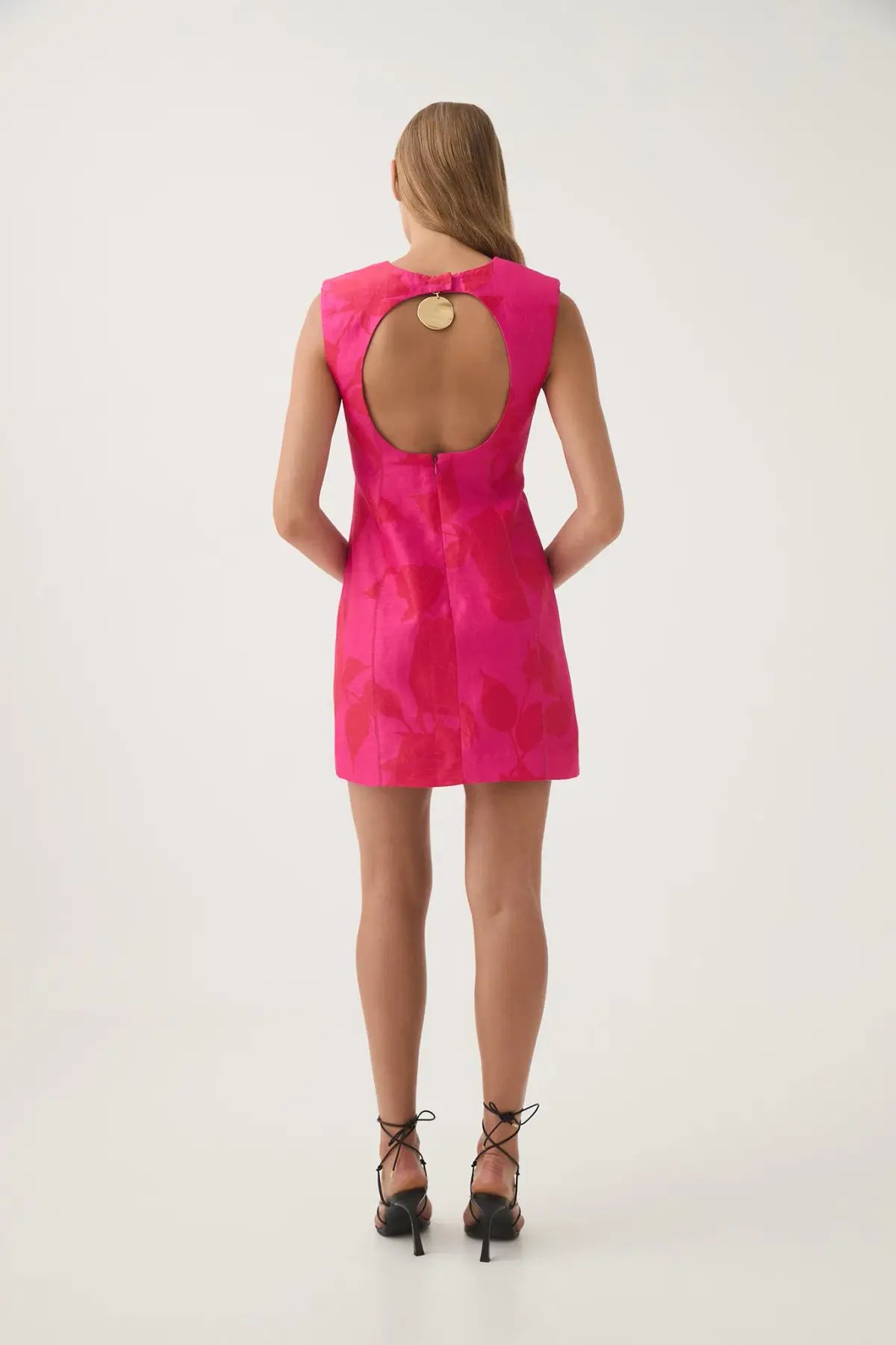 Aje Cove Pendant Mini Dress Pink Red Print Size 16 photo 2