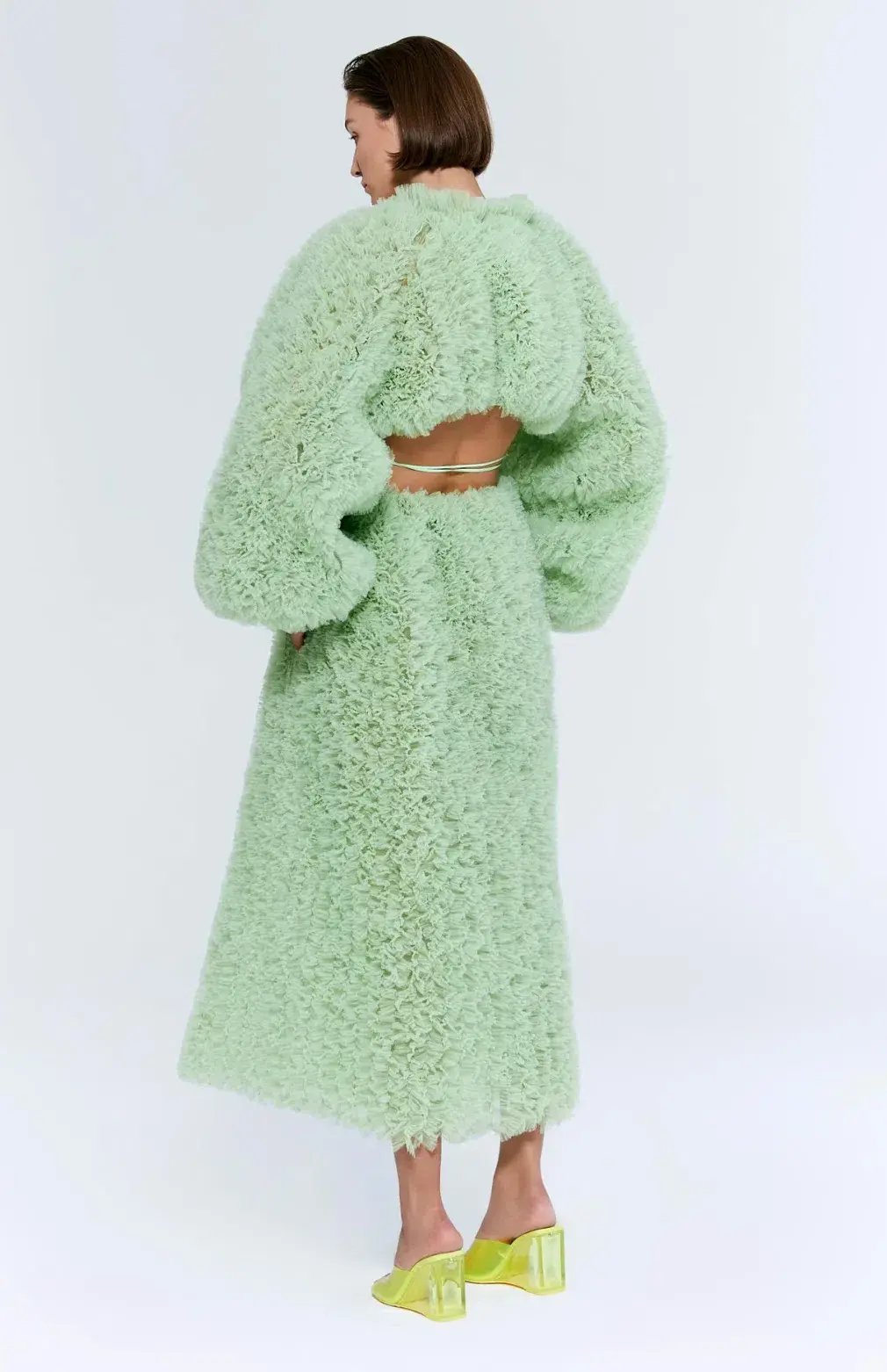 Selezza London Mercy Cardigan and Vesper Midi Skirt Set Green Size S/AU 8 photo 3