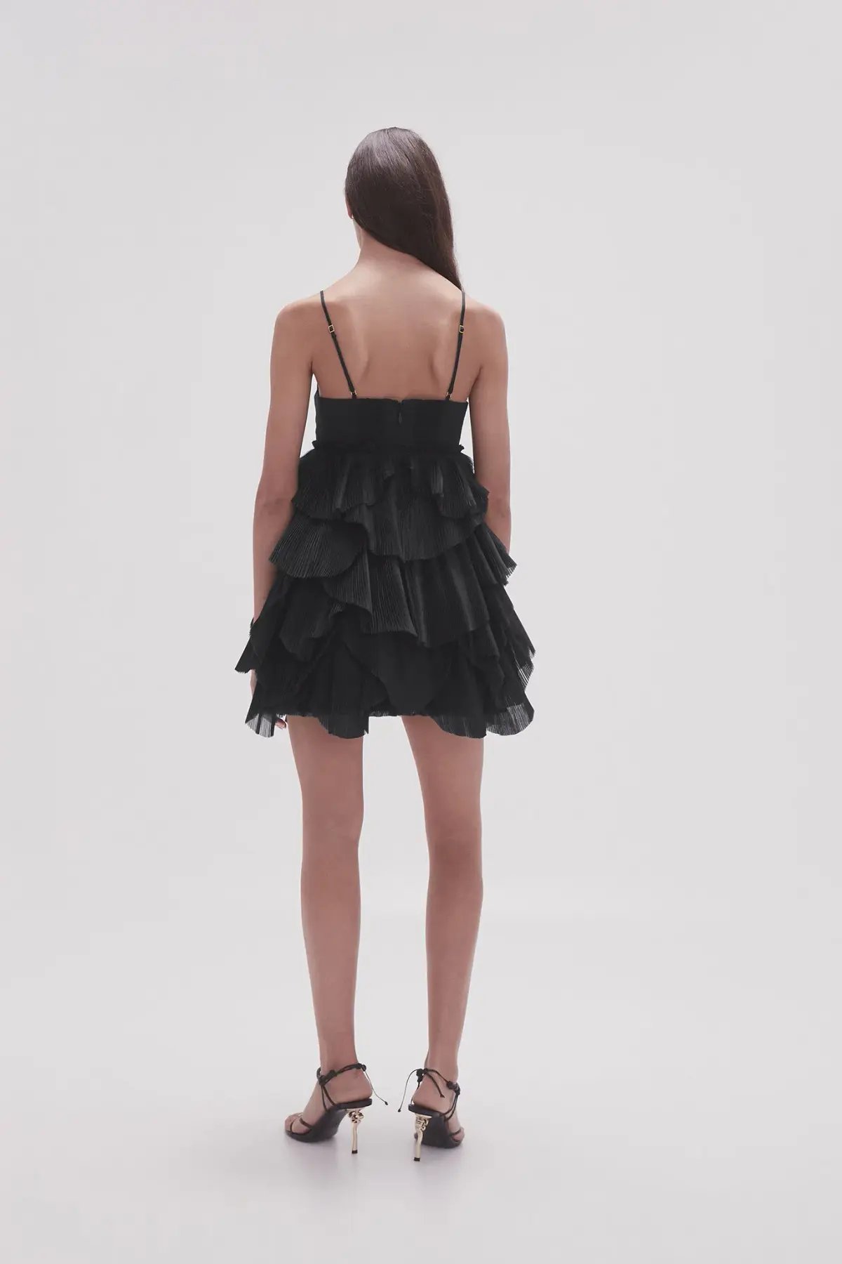 AJE Elsie pleat Mini Dress Black Size 10 photo 2