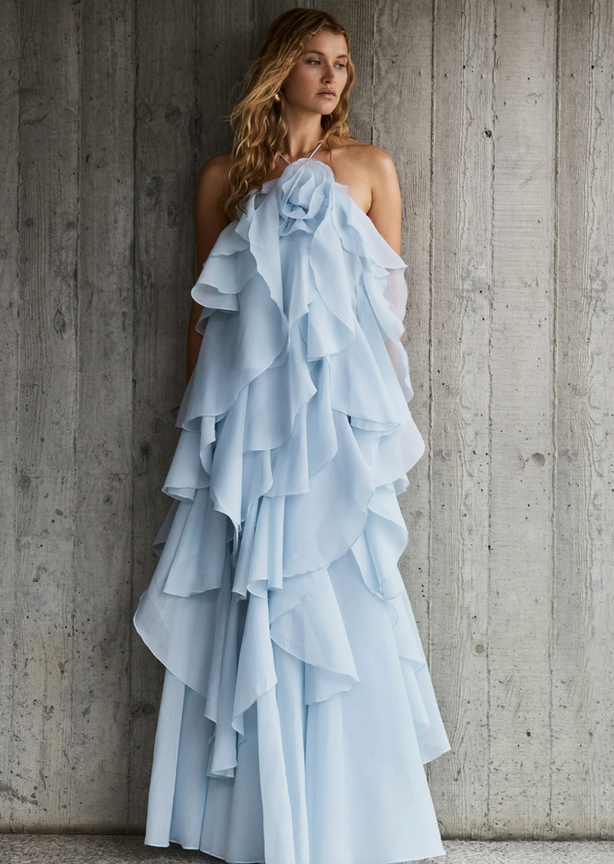 Aje Pandorea Layered Maxi Dress Blue photo 2