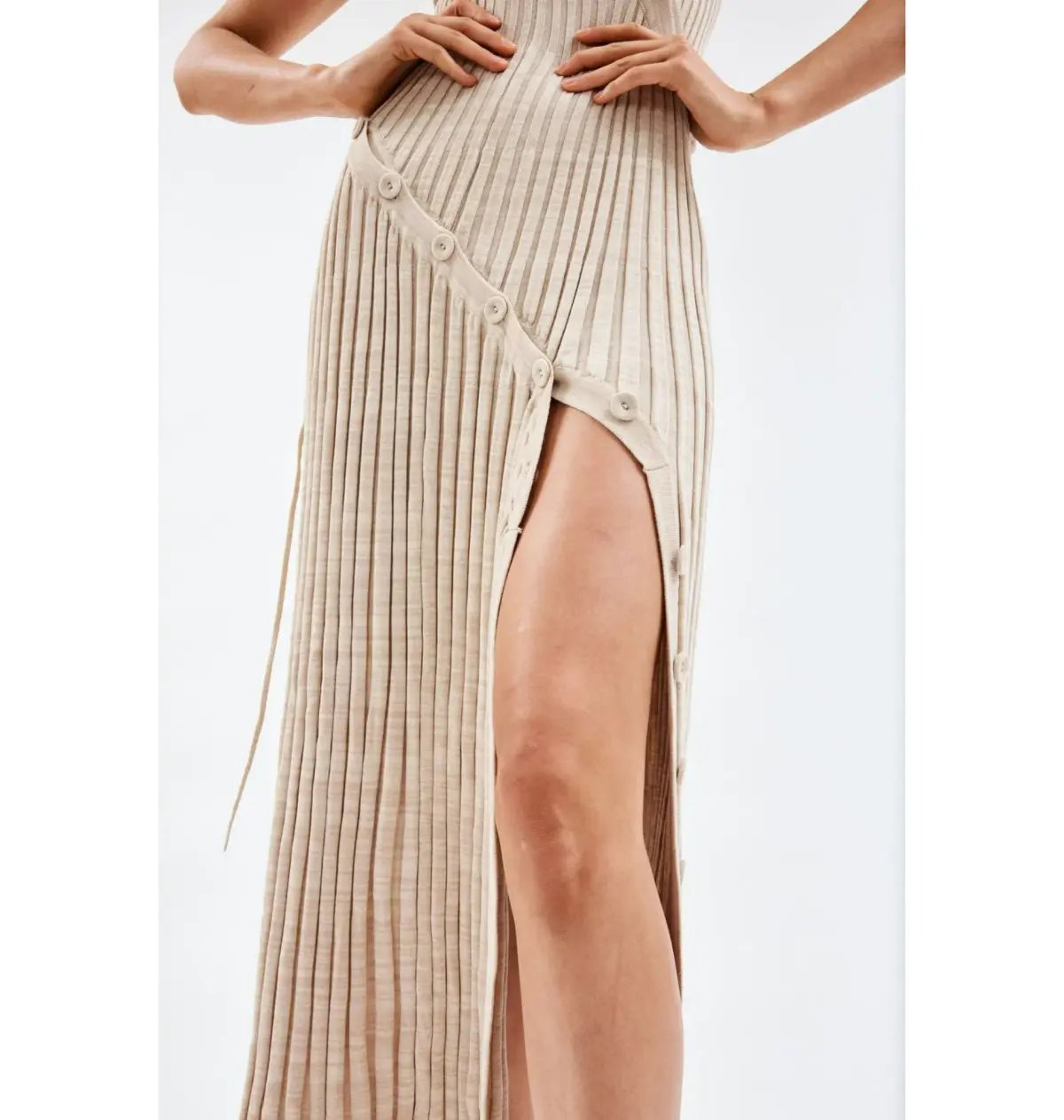 Christopher Esber Deconstruct Marle Spiral Knit Dress Tan Size XS / AU 6 photo 4
