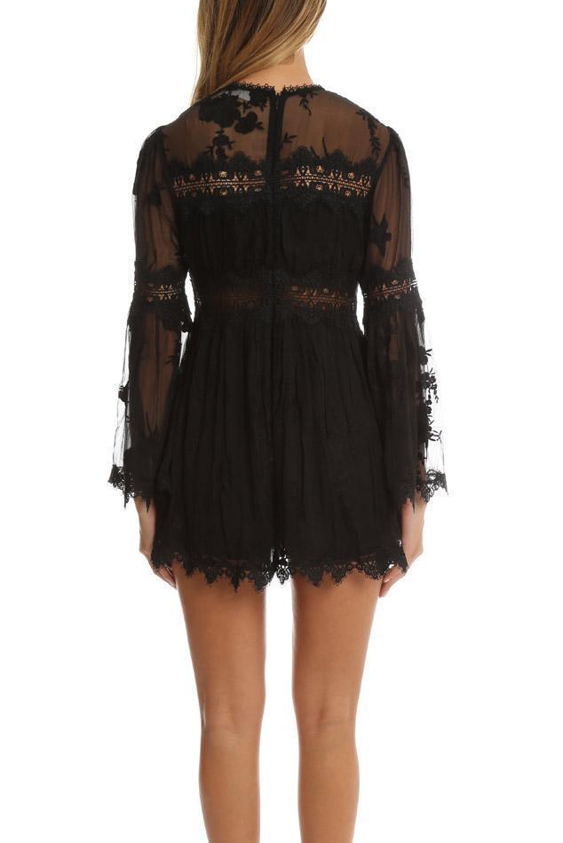 Zimmermann Tropicale Antique Playsuit Black Noir Size 8 photo 3