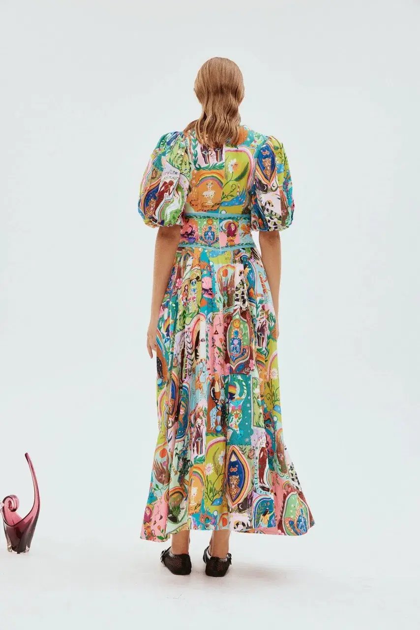 Alemais Evergreen Midi Dress Multi Size 8 photo 5