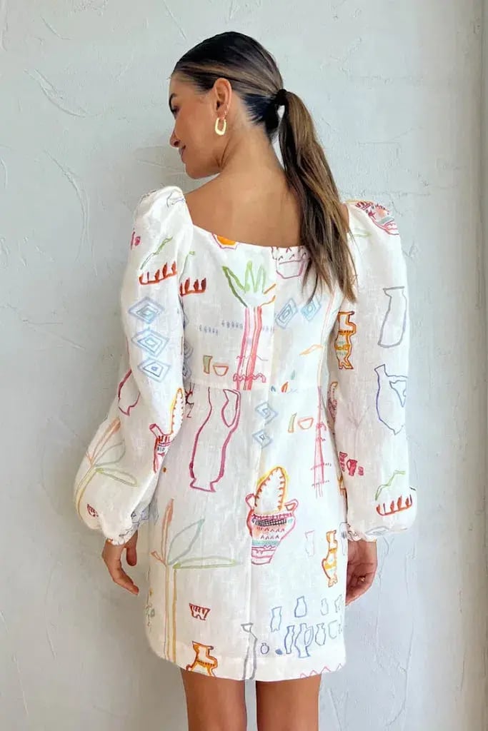 Kate Ford Willow Puff Mini Dress Print Size 10 photo 3
