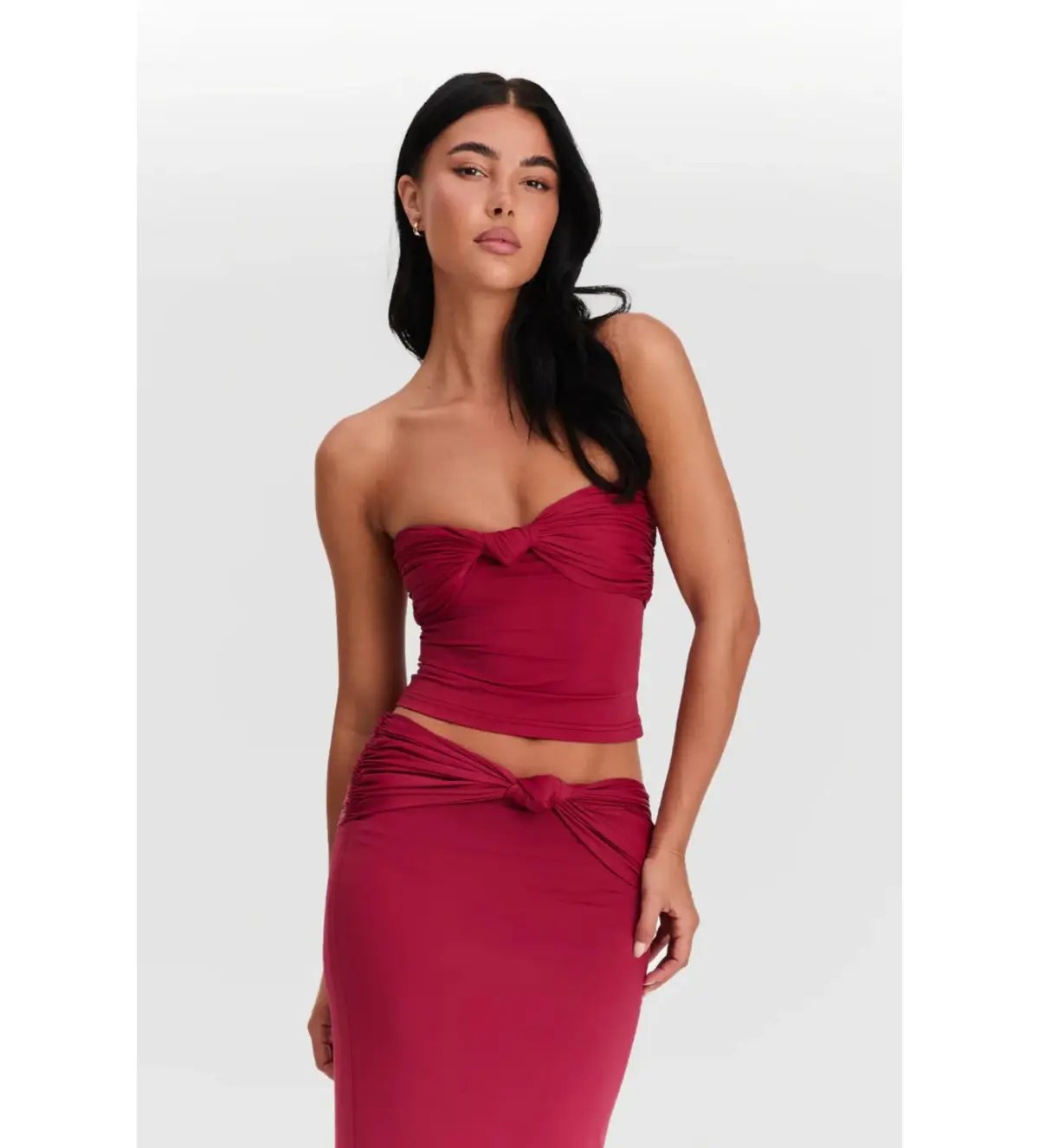Sasha Therese Naya Top and Mila Maxi Skirt Set Cherry Red Size XS AU 6 photo 4