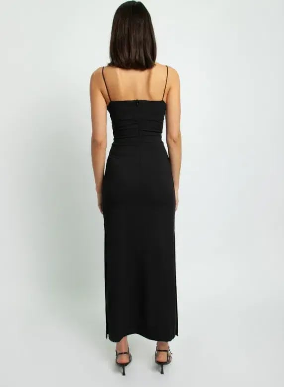 Christopher Esber Crossed Torso Wool Bra Dress Black Size 8 photo 3