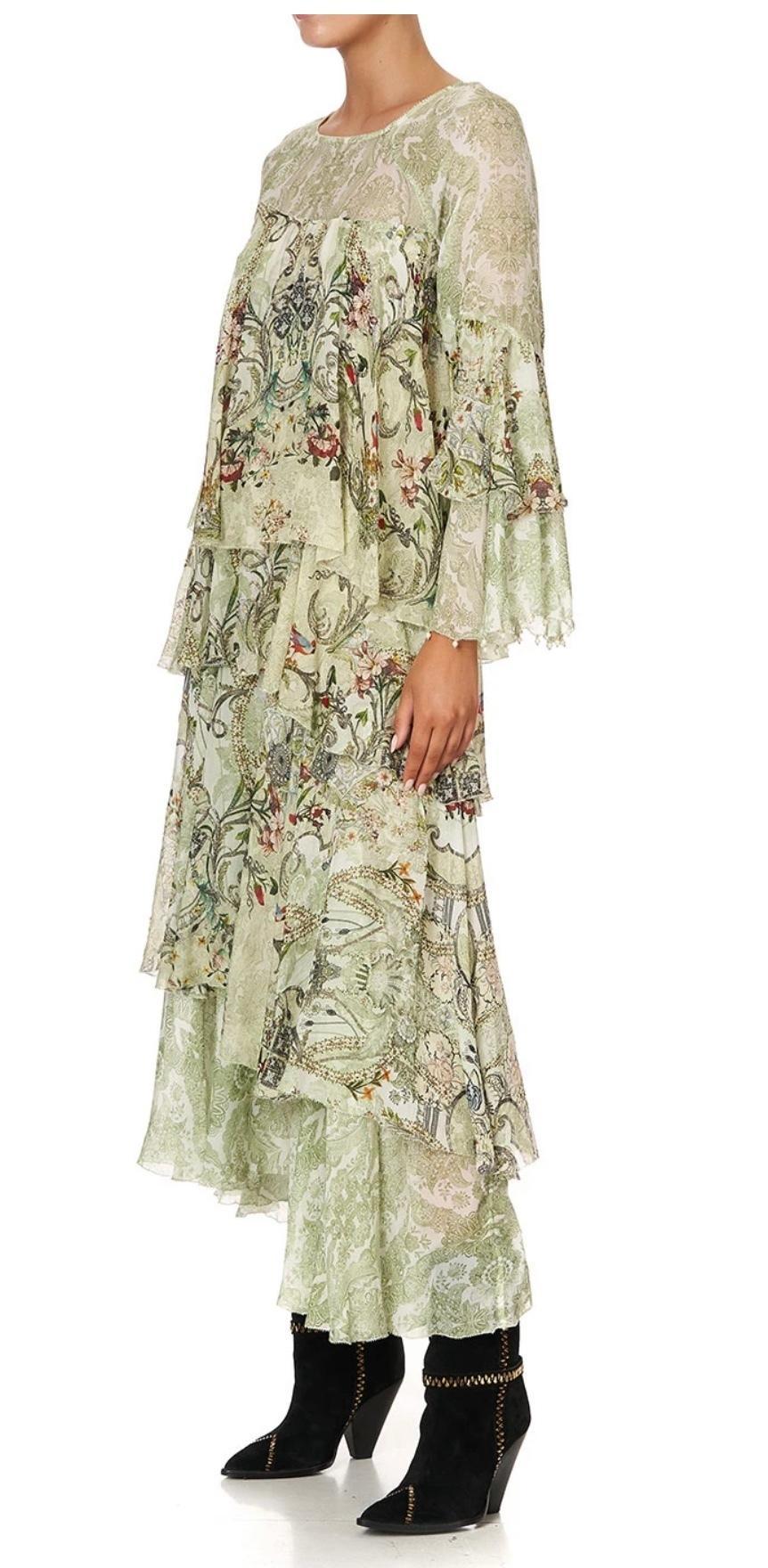 Camilla Brick Lane Beauty Asymmetrical Ruffle Dress Print Size 14 photo 5