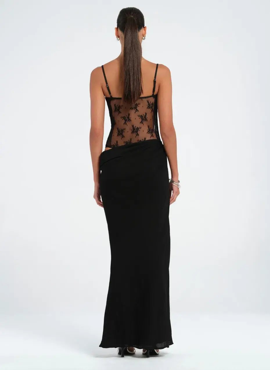 Benni Akio Maxi Dress Black Size 6 photo 3