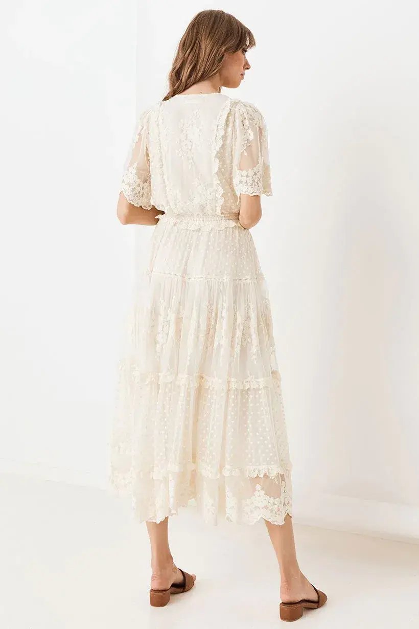 Spell & the Gypsy Dawn Lace Gown Cream Size XS photo 5